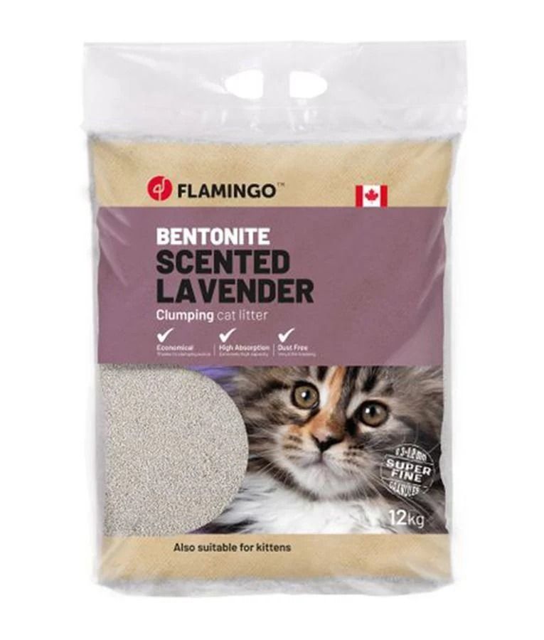 Flamingo Bentonite Lavender Scent Cat Litter 12KG
