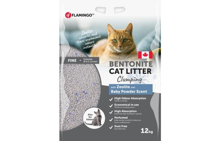 Flamingo Bentonite Cat Litter Zeolite Baby Powder 12KG
